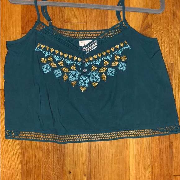 Teal Crop Top - Picture 2 of 4